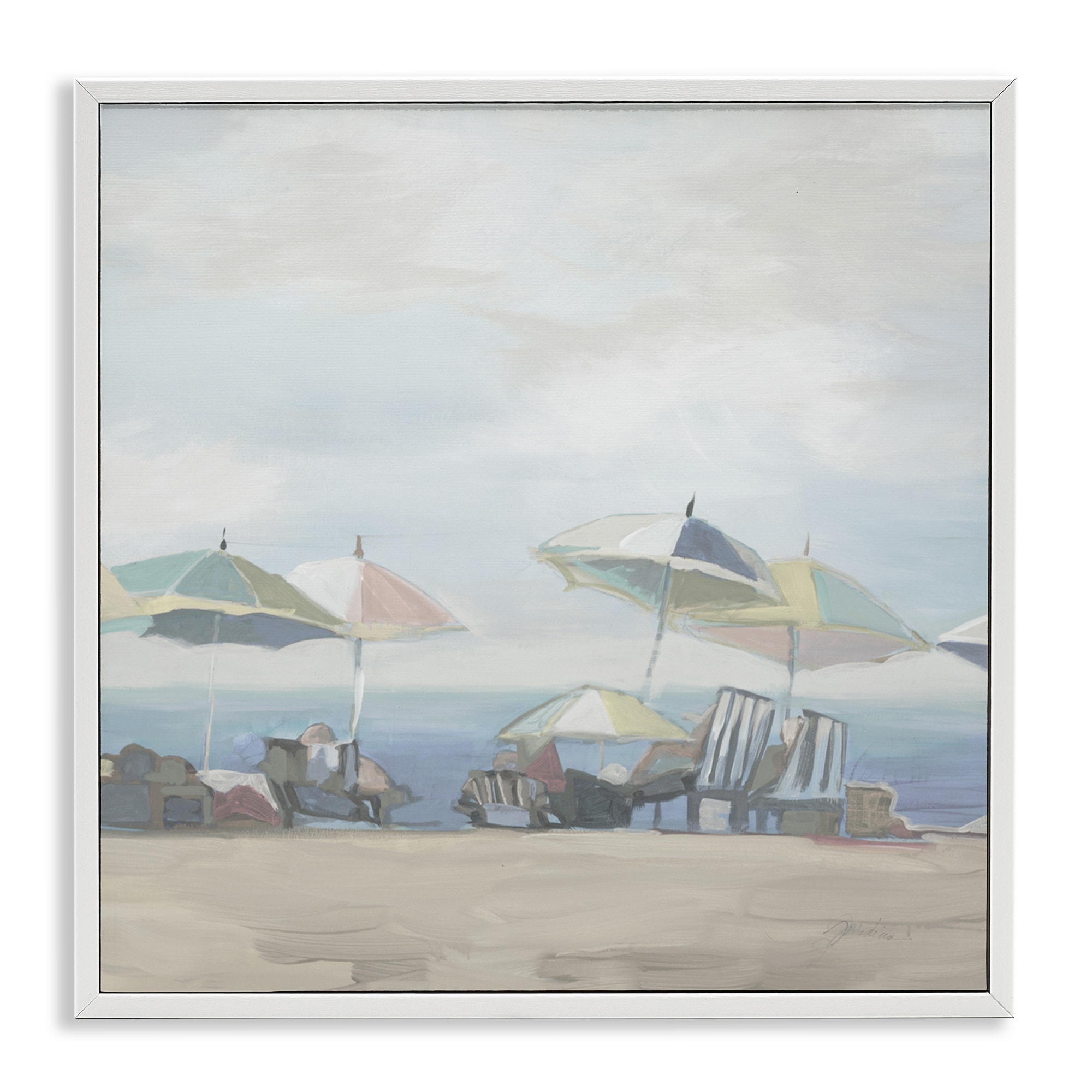 Stupell Subtle Beach Breeze Scene Framed Giclee Art Design By Liz Jardine