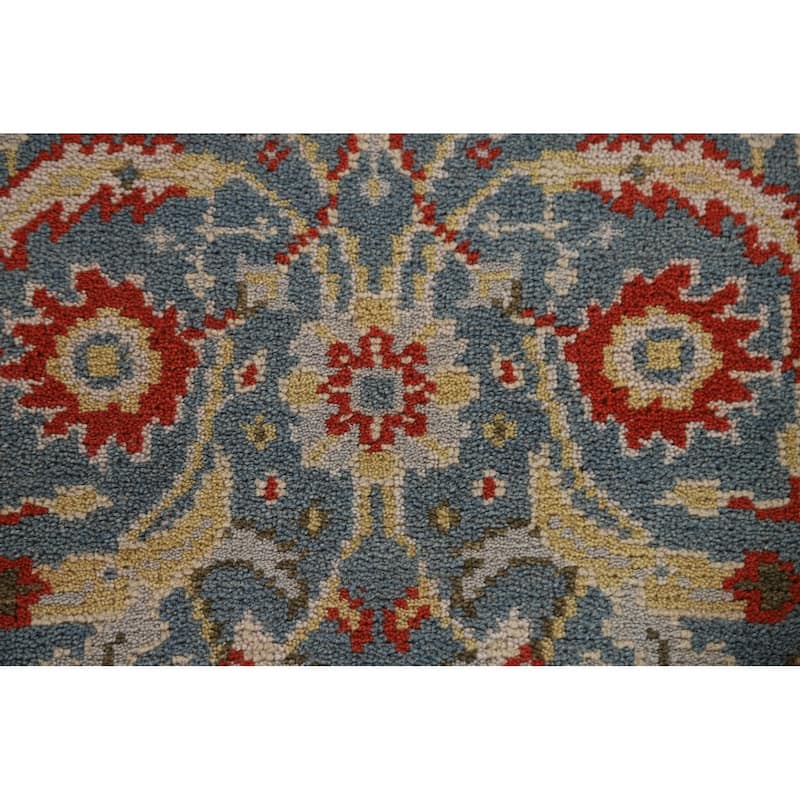 All-Over Blue Heriz Oriental Runner Rug Hand-knotted Wool Carpet - 2'6"x 11'9"