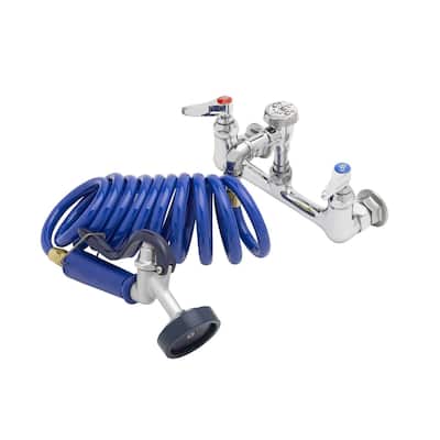 T and S Brass 4.12 GPM Wall Mounted Pet Grooming Station with Angled - Blue