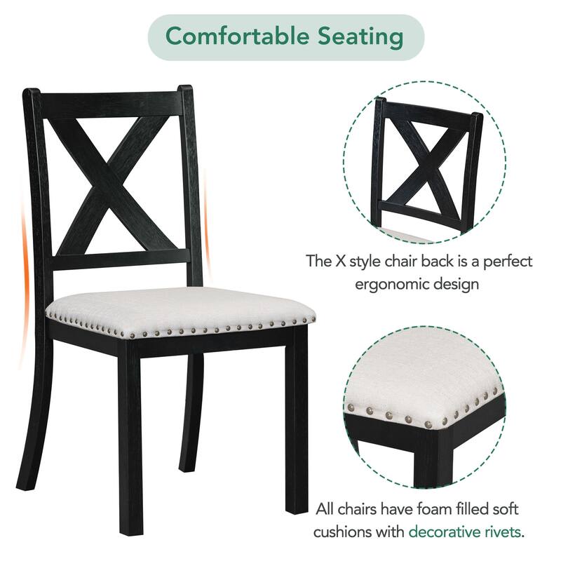 Extendable Dining Table with Two Removable Leaf