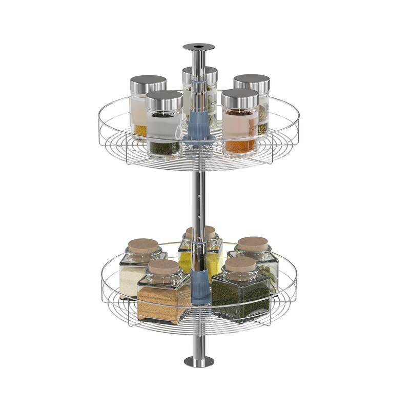 Dowell Lazy Susan 18" Diameter - 360 Degree Double Rack Stainless Steel