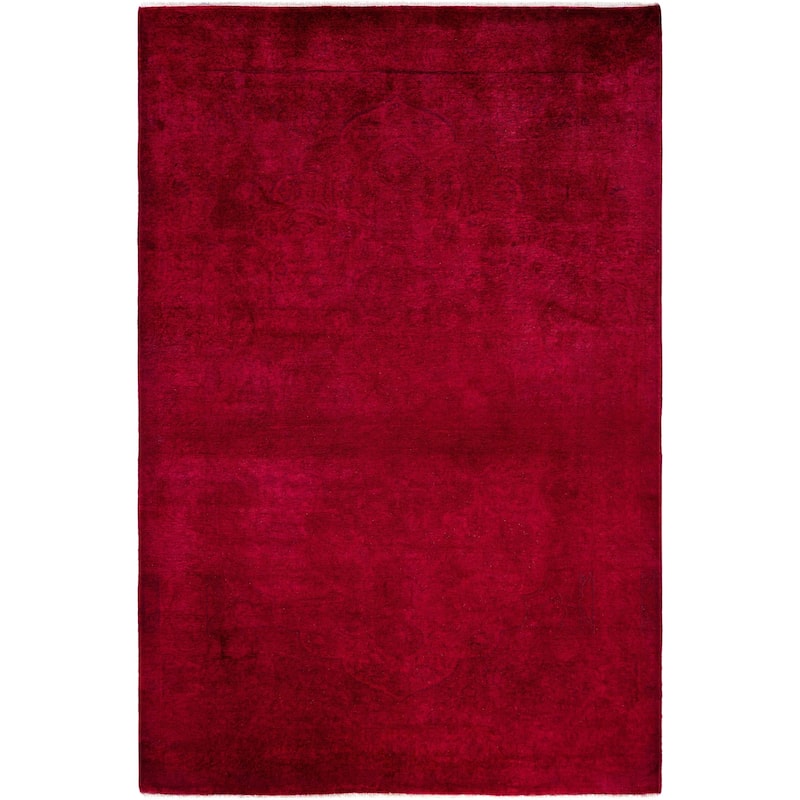 Overdyed One-of-a-Kind Hand-Knotted Area Rug - Purple - 3' 10" x 6' 0"