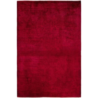 Overdyed One-of-a-Kind Hand-Knotted Area Rug - Purple - 3' 10" x 6' 0"