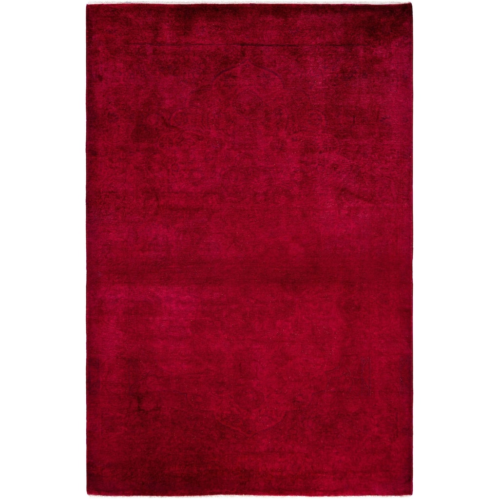 Overdyed One-of-a-Kind Hand-Knotted Area Rug - Purple - 3' 10" x 6' 0"