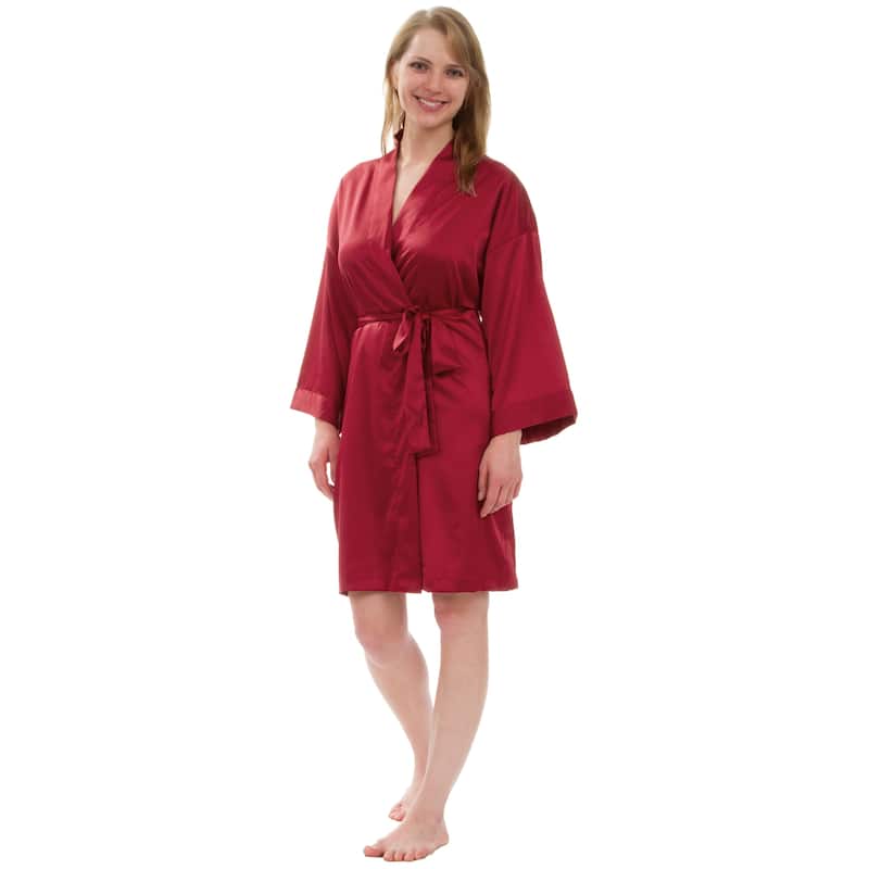 Leisureland Women's Stretch Matte Satin Robe