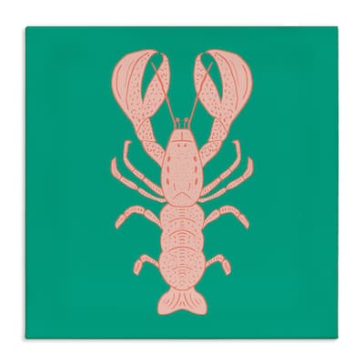 Stupell Minimal Pink & Green Lobster Canvas Wall Art Design By Sazerelli Designs