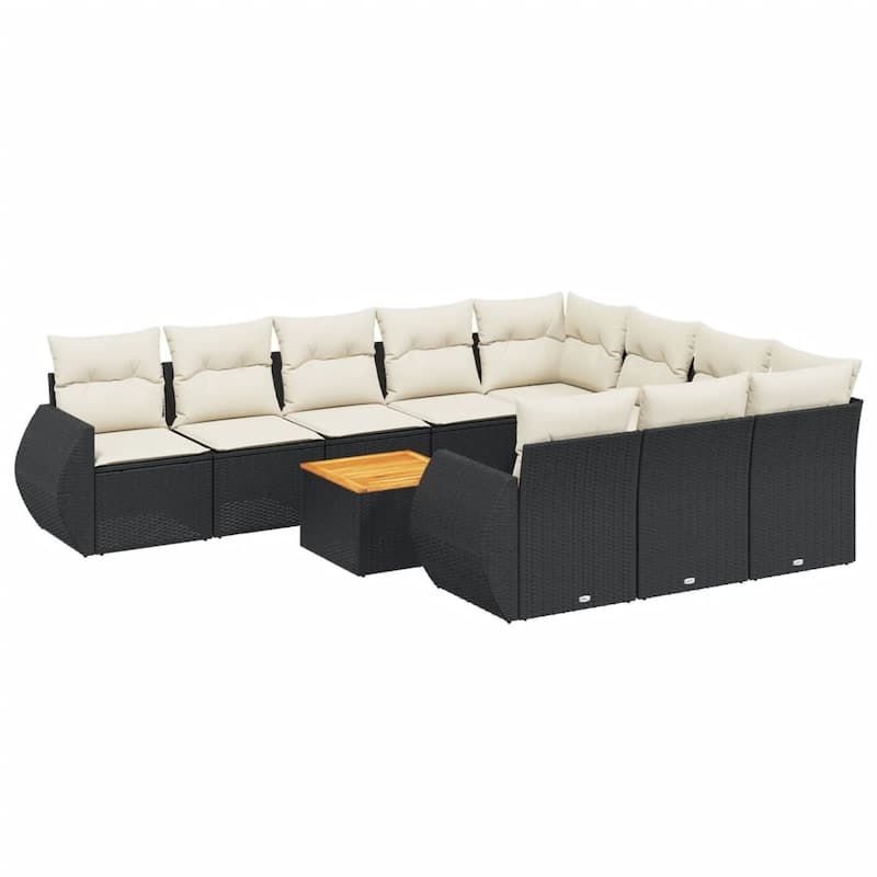 vidaXL Garden Sofa Set Black