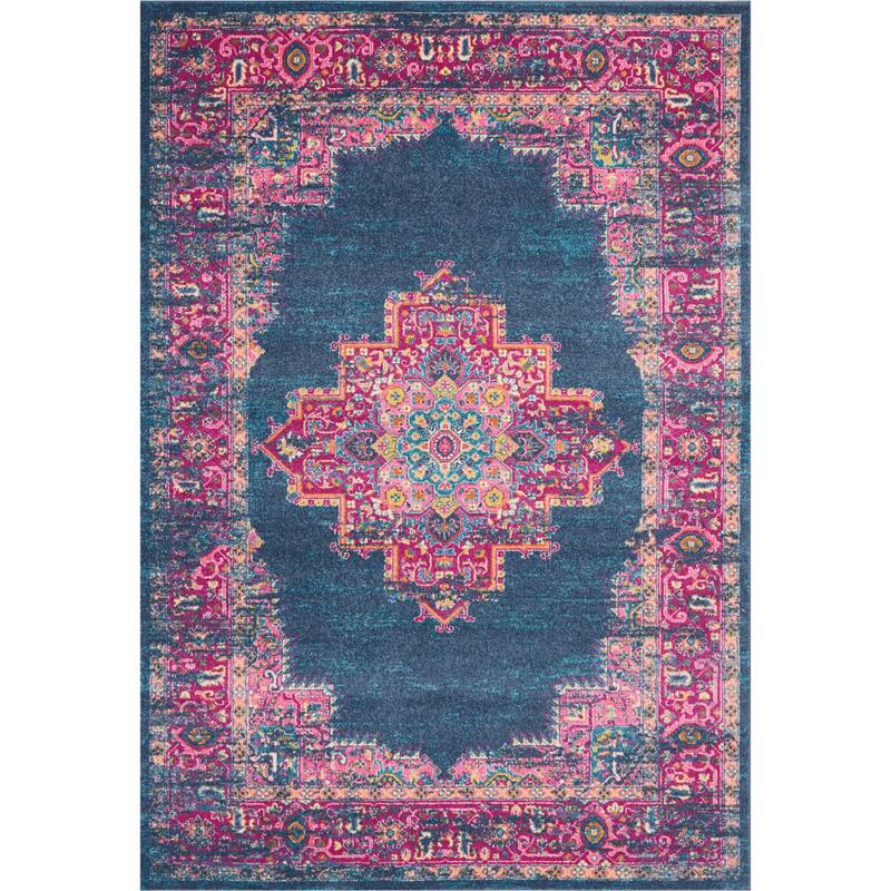 Porch & Den Dobbin Vintage Persian Medallion Farmhouse Area Rug