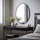 preview thumbnail 4 of 12, 24/28 Inch Modern Oval Bathroom Mirror Black Metal Frame Vanity Wall Mirror Bedroom, Furniture Decor  27.56x35.43 inch