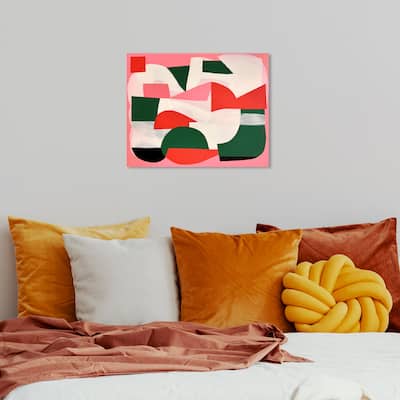 Wynwood Studio Canvas Abstract Abstract Rose Garden Pink and Modern & Contemporary Wall Art Canvas Print