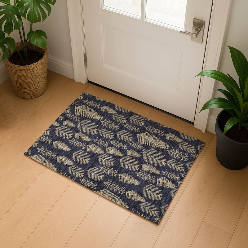 Premium Washable Super Soft Pinecone Mayfield Rug - Black - 1'8" x 2'6"