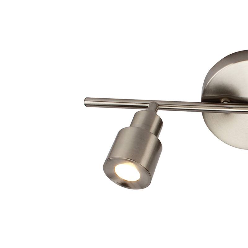 2-Light LED Flush Mount Ceiling and Wall light in Brushed Nickel
