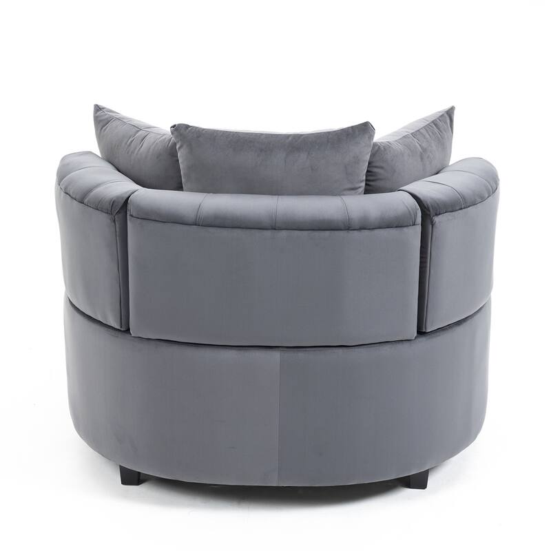 GDF Studio - Modern Velvet Upholstered Barrel Accent Sofa with Tufted Design for Living Room