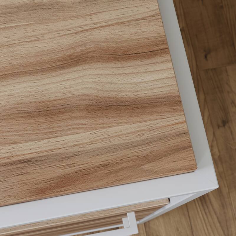 Wood Desk with Rustic Spindle Design, Brown