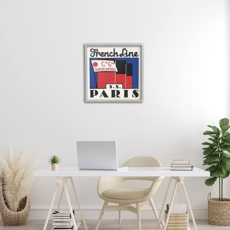 Stupell SS Paris Vintage Banner Framed Giclee Art Design By Phillipa Katz