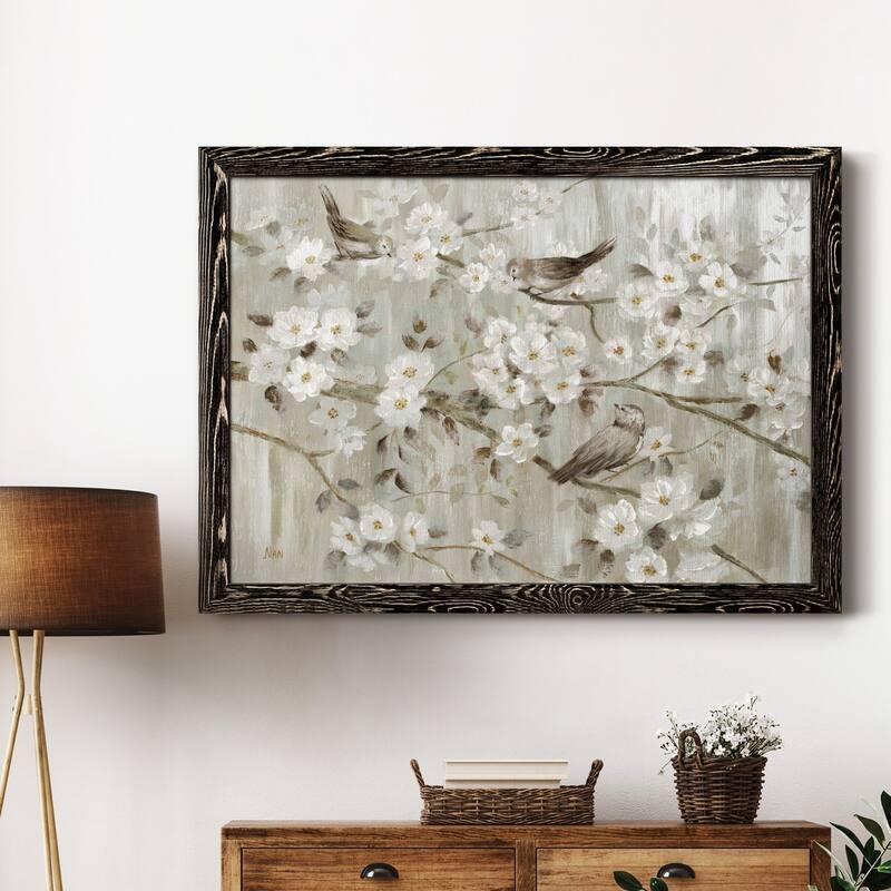 Neutral Spring Birds-Premium Framed Canvas - Ready to Hang