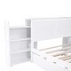 preview thumbnail 18 of 16, White Full Size Platform Bed with Twin Trundle and Pull-Out Storage Shelves