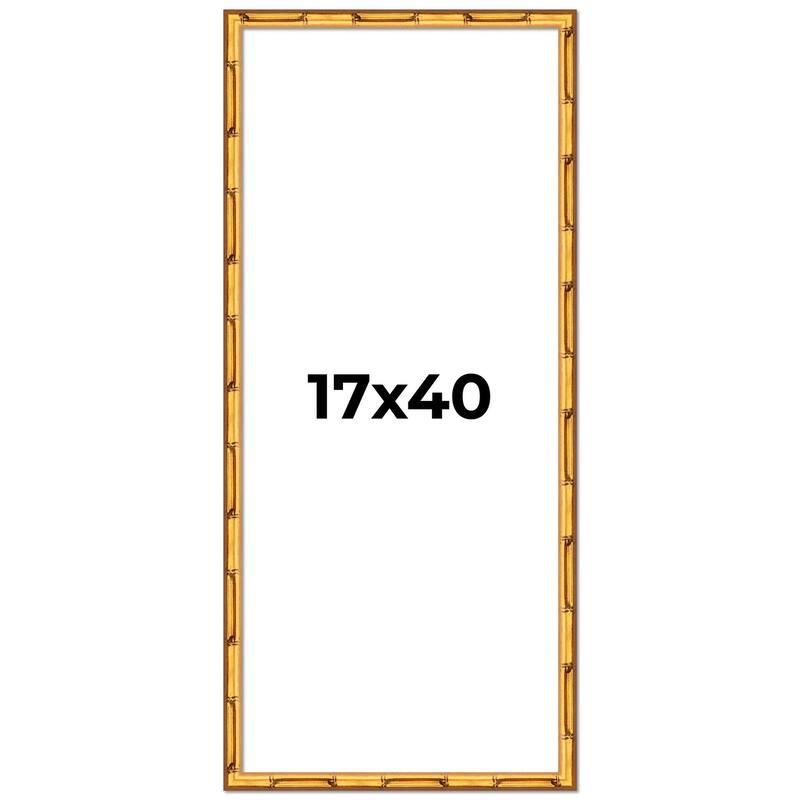 17x40 Frame Gold Bamboo Picture Frame Modern Photo Frame Includes UV Acrylic Shatter Guard Front Acid Free Foam Backing Board