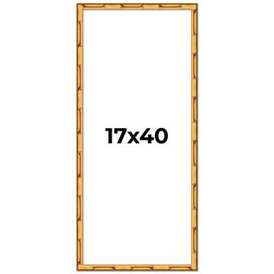 17x40 Frame Gold Bamboo Solid Wood Picture Frame | 1 Inch Moulding