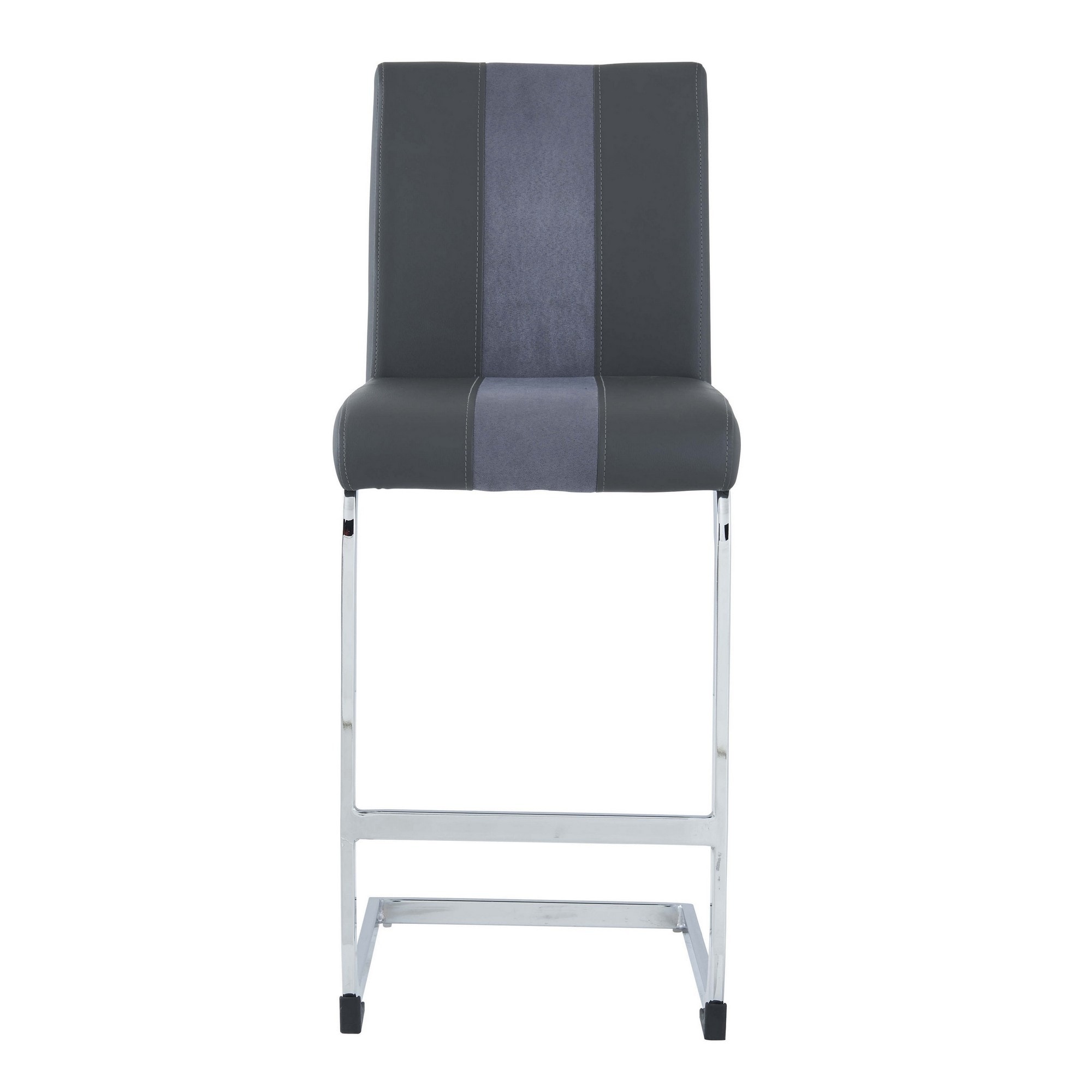 Set Of 4 Grey Two Tone Barstools With Silver Tone Metal Base Set Of 4 Grey Two Tone Barstools With Silver Tone Metal Base