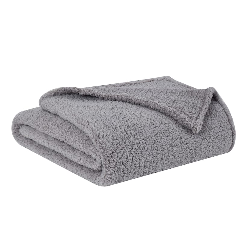 My World Cloud Sherpa Blanket - Full/Queen - Grey
