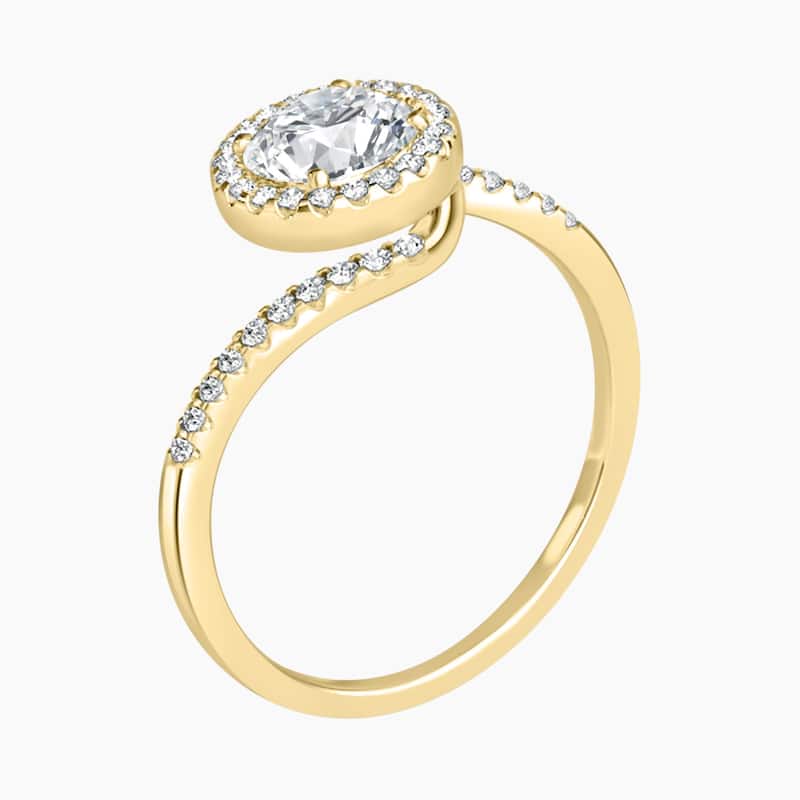 Auriya 14k Gold Round Lab Grown Bypass Halo Engagement Ring 1.00 to 5.00 ct. tw. (F-G, VS)