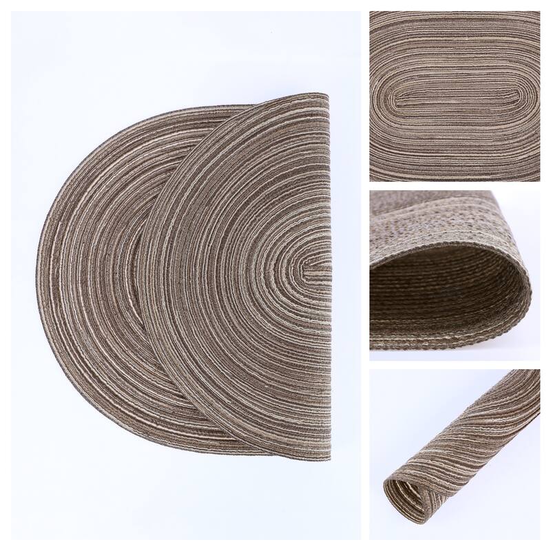 Farmhouse Placemats Set of 6 Oval Placemats for Dining Table Decor - 19.7*14Inch - CoffeeBrown
