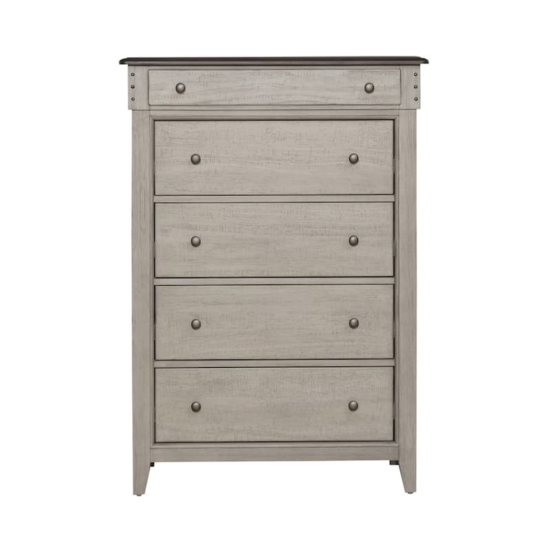 Ivy Hollow Weathered Linen Dusty Taupe 5 Drawer Chest