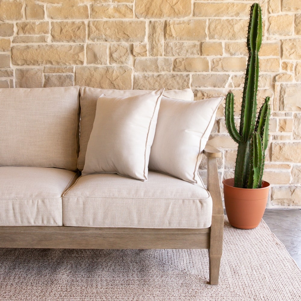 Sorra Home Sunbrella Indoor/Outdoor Top Stitch (Set of 2) 20 in Pillows