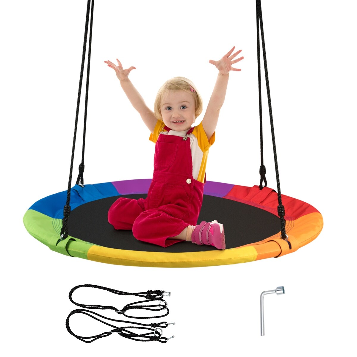 Goplus 40'' Flying Saucer Tree Swing Indoor Outdoor Play Set Swing