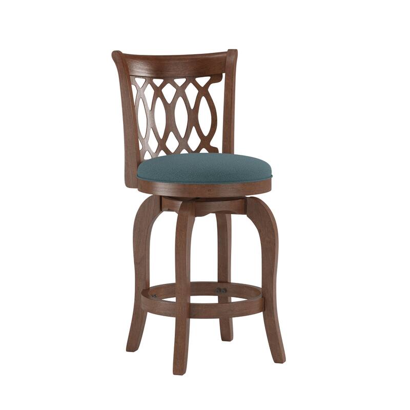 Verona Swivel 24-inch Counter Height Stool by iNSPIRE Q Classic - Indigo (made to order) - Scroll