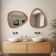 preview thumbnail 7 of 24, Pine Frame Cobblestone Shaped Asymmetrical Wall Mirror