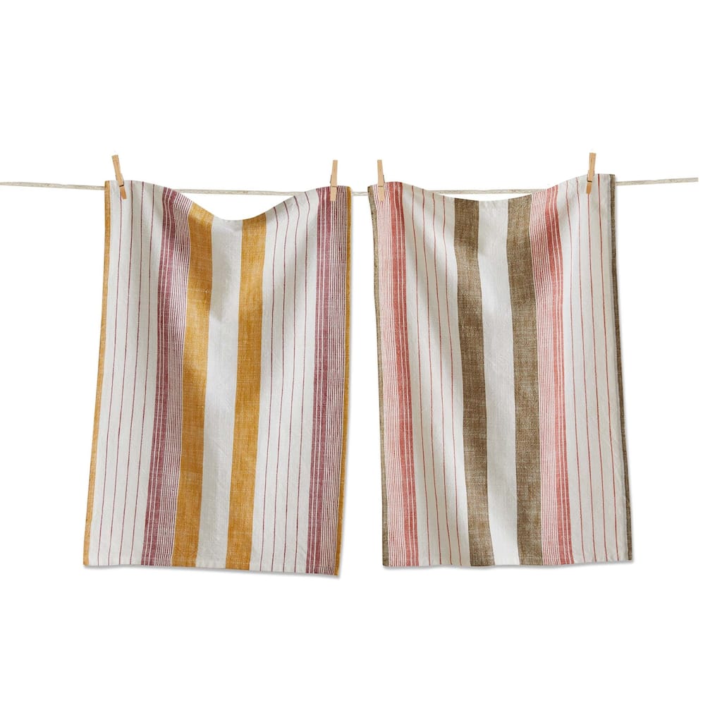 Autumnal Stripe Dishtowel S/2 - Beige