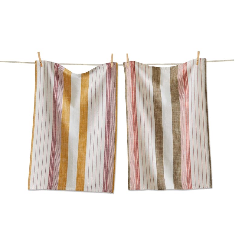Autumnal Stripe Dishtowel S/2 - Beige