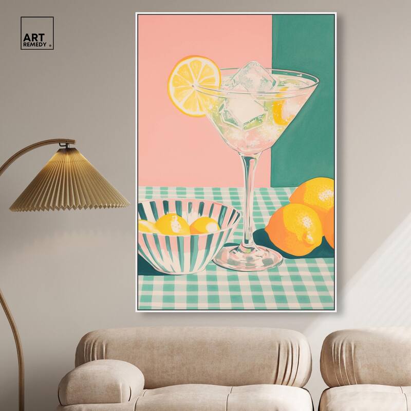 Lemon Slice Drink Canvas by Art Remedy