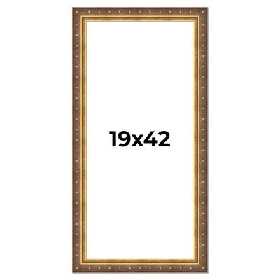 19x42 Frame Vintage Gold Solid Wood Picture Frame | 2.5 Inch Moulding
