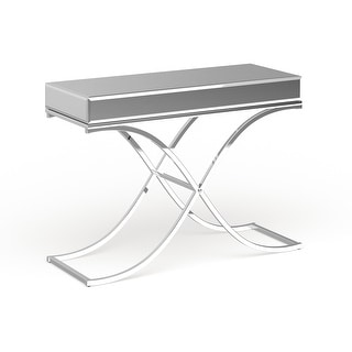 Silver orchid olivia mirrored accent shop table
