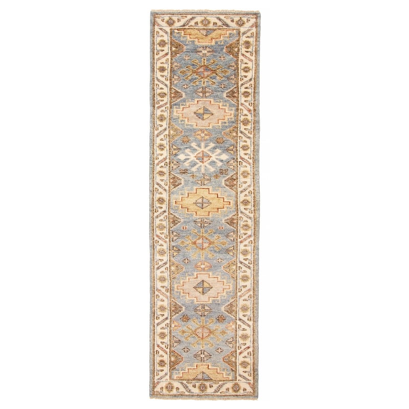 ECARPETGALLERY Hand-knotted Jules Serapi Sky Blue Wool Rug - 2'6 x 9'9 - Sky Blue - 2'6 x 9'9