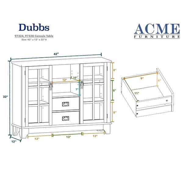 Aoolive Wooden Console Table Storage with Drawers and Shelves