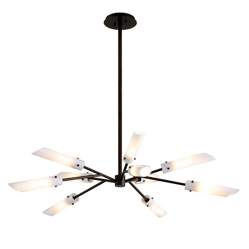 High Line Dark Bronze Chandelier with Opal White Glass