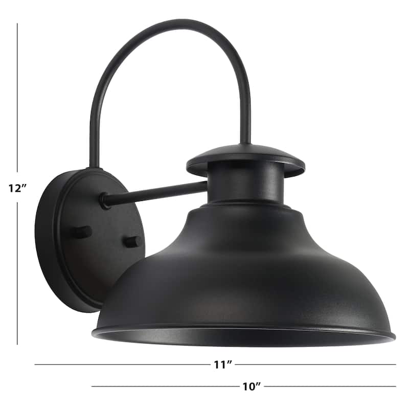SAFAVIEH Lighting Rodriga 10" Outdoor Wall Sconce (Set of 2) - 10" x 11" x 12" - withD/H - 10Wx11Dx12H