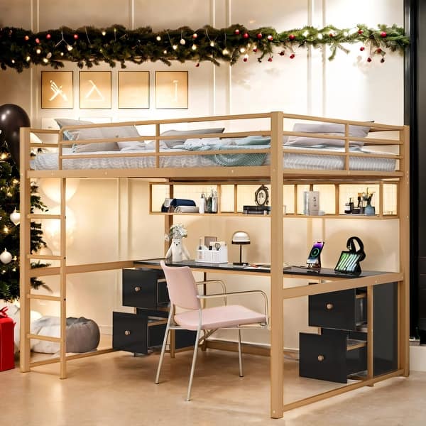 slide 2 of 19, Bunk Wooden Children'S Bed With Stairs, Storage Space, Charging Station Black