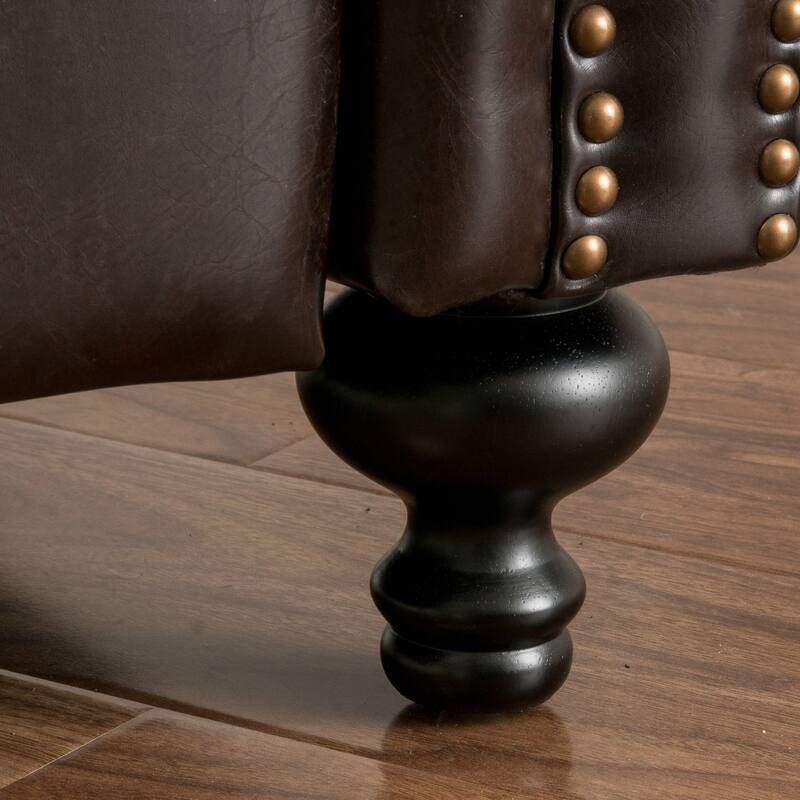 Waldo Button‑Tufted Push‑Back Recliner Chair with Nailhead Trim