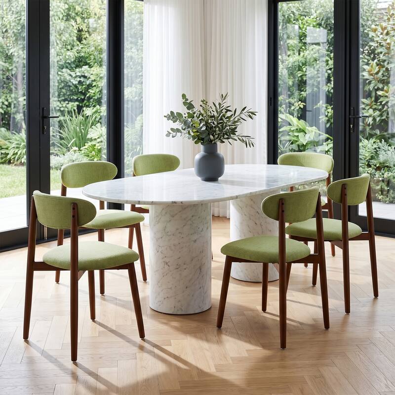Modern Upholstered Linen Kitchen Dining Chair