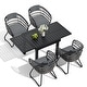 preview thumbnail 42 of 50, 5/7/11-Piece Set Outdoor Aluminum Extendable Patio Dining Set Rectangle Table with Rattan Chairs