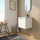 preview thumbnail 19 of 131, BNK 12/24/36/48/60 Inch Wall-Mounted Bathroom Vanity, Bathroom Cabinet with Doors or Side Shelves 23.8''W - White-Ceramic Sink