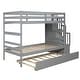 preview thumbnail 11 of 24, Modern & Clean Design Twin over Twin Bunk Beds With Twin Trundle and Stairway Storage Function