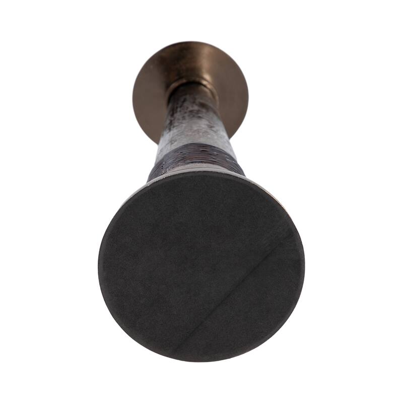 Sagebrook Home Modern Glass Bronze Antique Like Pillar Candle Holder