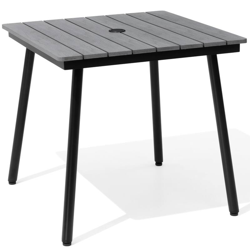 Outdoor Dining Furniture Rectangular Dining Table with Umbrella Hole