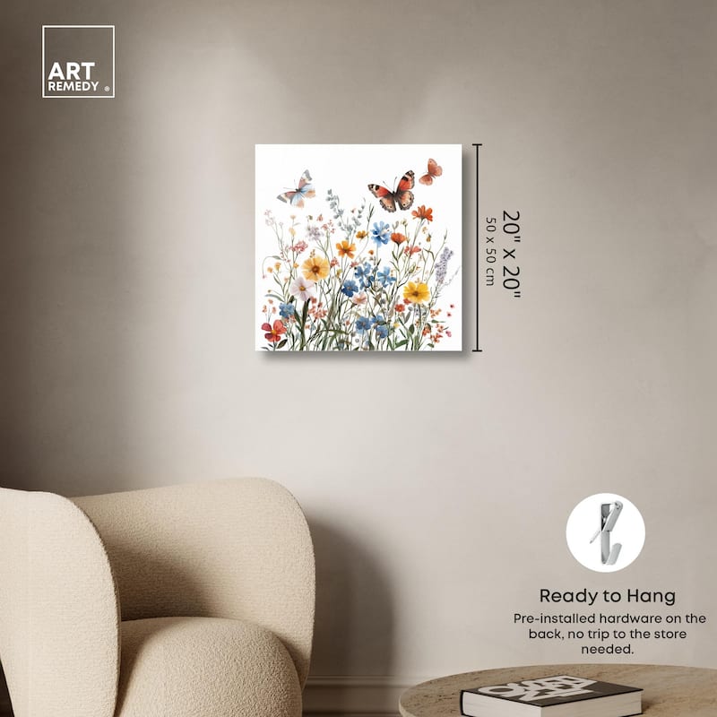Garden of Fluttering Acrylic by Art Remedy, Ready to Hang